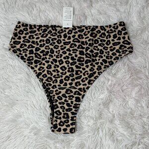 Leopard Print High-Waist Bikini Bottom For Women